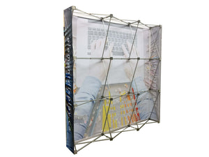 Rear view of fabric pop up display