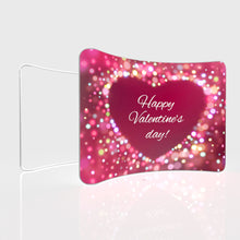 Load image into Gallery viewer, Eight feet tube wide curve frame with printed fabric pillow case media wall Valentine’s day backdrop