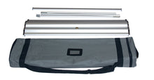 Load image into Gallery viewer, premium roll up banner stand with grey/black carrying bag and foldable aluminium poles