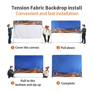 pillowcase backdrop set up illustration
