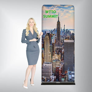Executive Pillowcase Display girl demonstration for a summit
