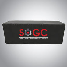 Load image into Gallery viewer, boxed type table throw black background front logo