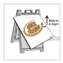 Load image into Gallery viewer, Signicade plastic a frame shows quick change slide in a sign
