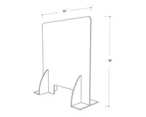 32" x 36" 6mm Acrylic Divider with Feet