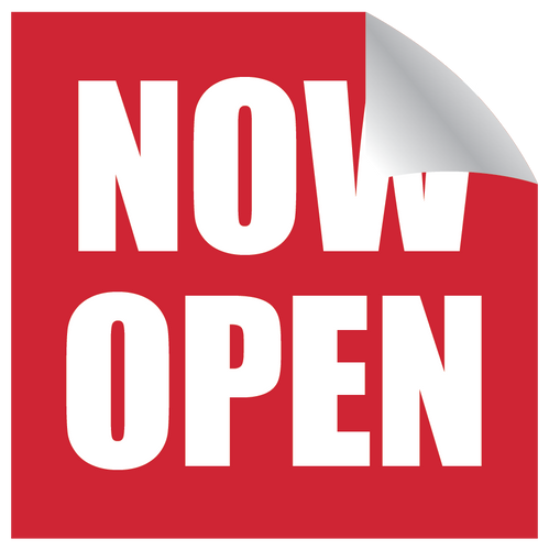 Now Open Decals - Pack of 2