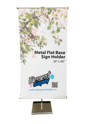 double sided sign holder with metal base