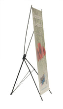 Load image into Gallery viewer, side view of standard x-stand with floral design
